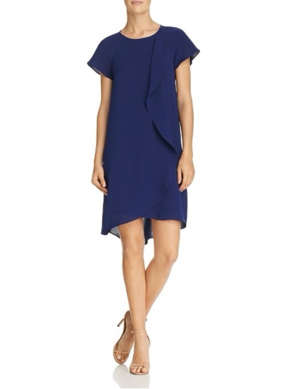 Adrianna Papell Navy Crepe Midi Dress